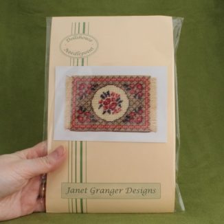 Dollhouse needlepoint carpet rug Barbara green small kit pack