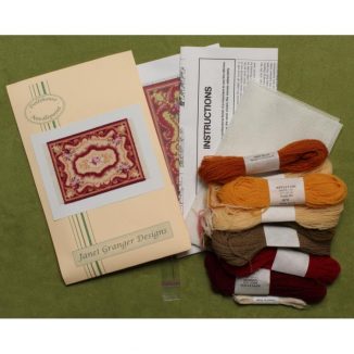 Dollhouse needlepoint carpet rug Sarah kit contents