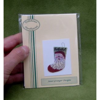 Ho ho ho Christmas stocking kit dollhouse miniature embroidery cross stitch