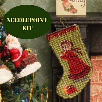 Christmas stocking dollhouse needlepoint embroidery kit