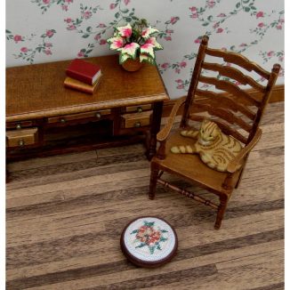 Alice blue foot stool kit dollhouse miniature needlepoint accessories petit point embroidery