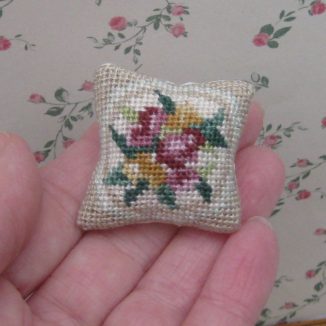 pillow cushion kit dollhouse needlepoint petit point embroidery