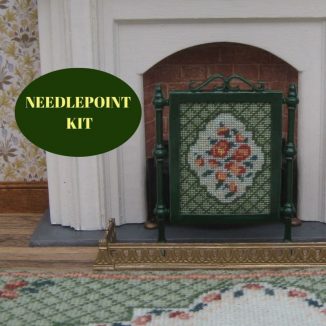fire screen dollhouse needlepoint embroidery kit