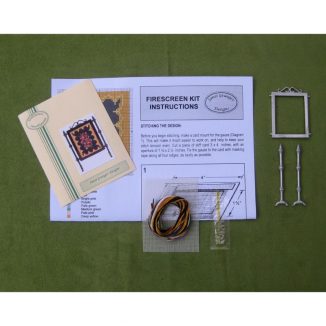 Berlin woolwork fire screen miniature petit point dollhouse needlepoint furniture kit