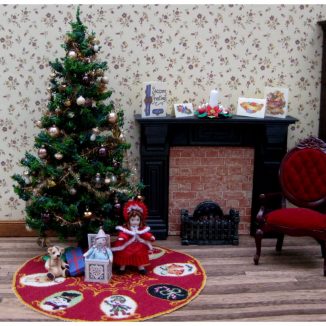 Christmas cameos tree mat skirt miniatures dollhouse needlepoint kit