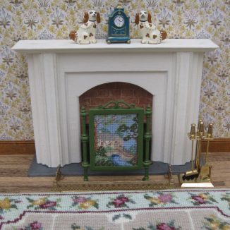 Country cottage dollhouse petit point needlepoint embroidery fire screen furniture kit