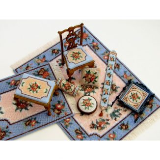 Dollhouse needlepoint Alice blue collection