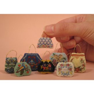 Dollhouse needlepoint handbag purse collection