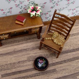 Jessica foot stool dollhouse miniature needlepoint accessories petit point embroidery