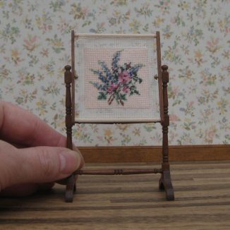 Larkspur needlework stand tapestry frame kit dollhouse miniature needlepoint accessories petit point embroidery