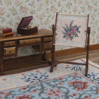 Larkspur needlework stand tapestry frame kit dollhouse miniature needlepoint accessories petit point embroidery