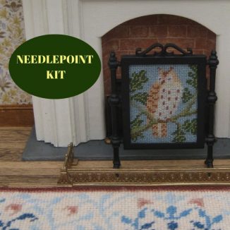 fire screen dollhouse needlepoint embroidery kit