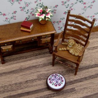 Sophie foot stool dollhouse miniature needlepoint accessories petit point embroidery