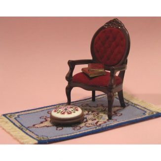 Sophie foot stool dollhouse miniature needlepoint accessories petit point embroidery