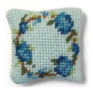 Flower Ring (blue) dollhouse needlepoint cushion kit