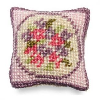 Lilian (pink) dollhouse needlepoint cushion kit