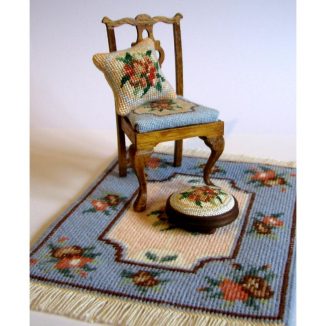 Alice blue dollhouse miniature chair needlepoint kit furniture accessories