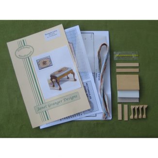 Alice blue dollhouse miniature stool desk bench petit point kit furniture accessories