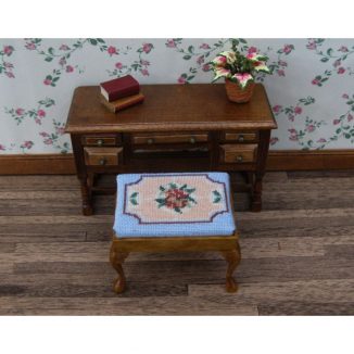Alice blue dollhouse miniature stool desk bench petit point kit furniture accessories