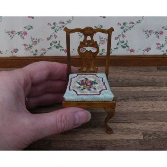 Alice green dollhouse miniature chair needlepoint kit furniture accessories