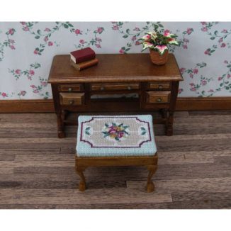 Alice green dollhouse miniature stool desk bench petit point kit furniture accessories