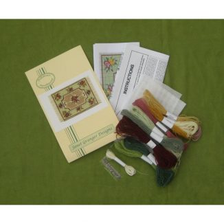 Alice small green carpet rug dollhouse miniature needlepoint half cross stitch kit