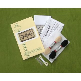 Alison charcoal small dollhouse miniature needlepoint petit point carpet rug kit