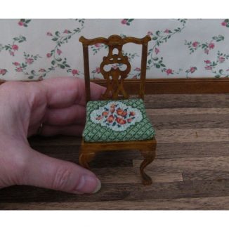 Barbara green dollhouse miniature chair needlepoint kit furniture accessories