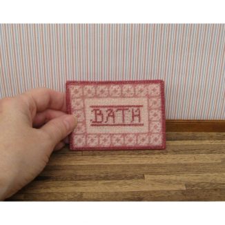 Bath mat rug carpet pink dollhouse miniature needlepoint embroidery kit