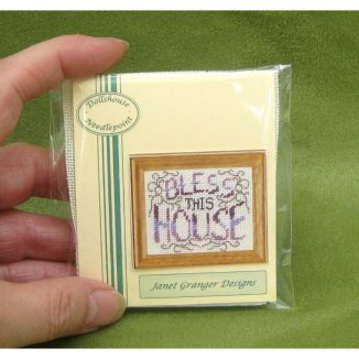 Bless this house dollhouse miniature sampler kit cross stitch accessories