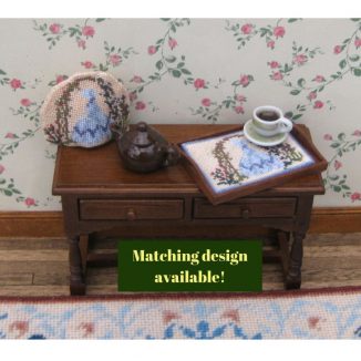 Crinoline lady dollhouse needlepoint tray cloth petit point embroidery kit decoration