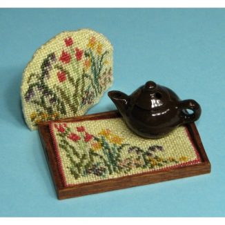 Dollhouse needlepoint Spring Blooms matching kits