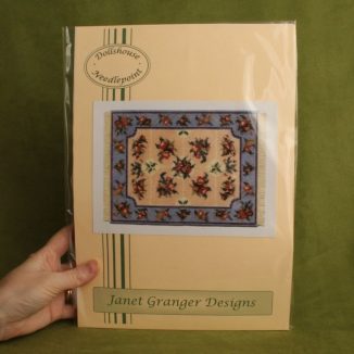 Dollhouse needlepoint carpet rug Alice blue tent stitch kit pack