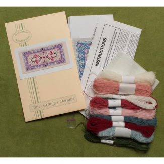 Dollhouse needlepoint carpet rug Carole pastel kit contents