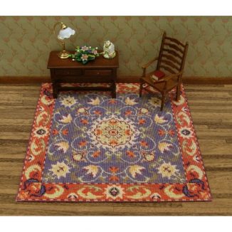 Dollhouse needlepoint carpet rug Elizabeth living room furniture