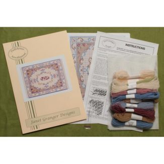 Dollhouse needlepoint carpet rug Judith kit contents