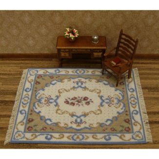 Dollhouse needlepoint carpet rug Judith living room furniture