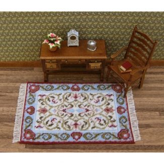 Dollhouse needlepoint carpet rug Prudence cream living room furniture