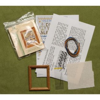 Dollhouse needlepoint sampler Count your blessings kit contents