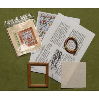 Dollhouse needlepoint sampler Home sweet home kit contents