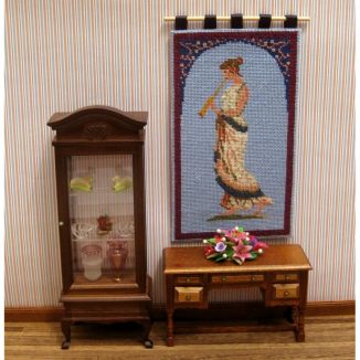 Dollhouse needlepoint wall hanging Grecian Musician drawing room furniture