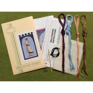Dollhouse needlepoint wall hanging Grecian Musician kit contents