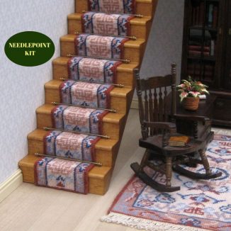 stair runner carpet kit dollhouse needlepoint petit point embroidery