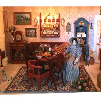 Saskia dining room carpet dollhouse needlepoint rug kit