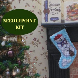 Christmas stocking dollhouse needlepoint embroidery kit