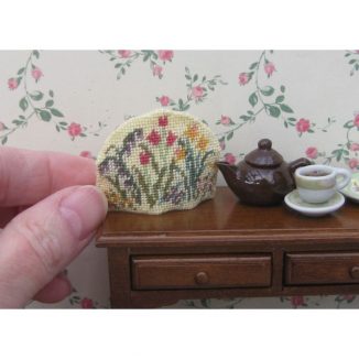 Spring blooms teacosy dollhouse needlepoint petit point embroidery kit decoration