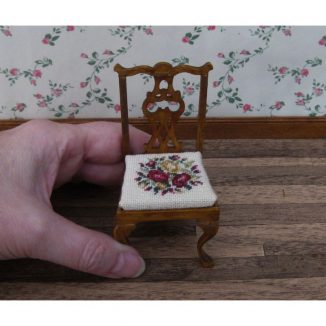 Summer roses dollhouse miniature chair needlepoint kit furniture accessories