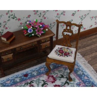 Summer roses dollhouse miniature chair needlepoint kit furniture accessories
