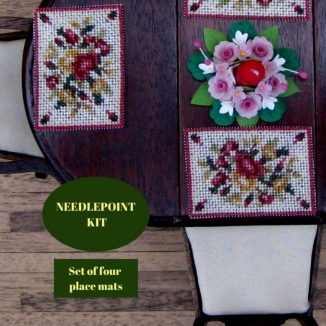 placemat kit dollhouse needlepoint petit point embroidery