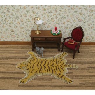Tiger skin rug dollhouse needlepoint miniature carpet kit